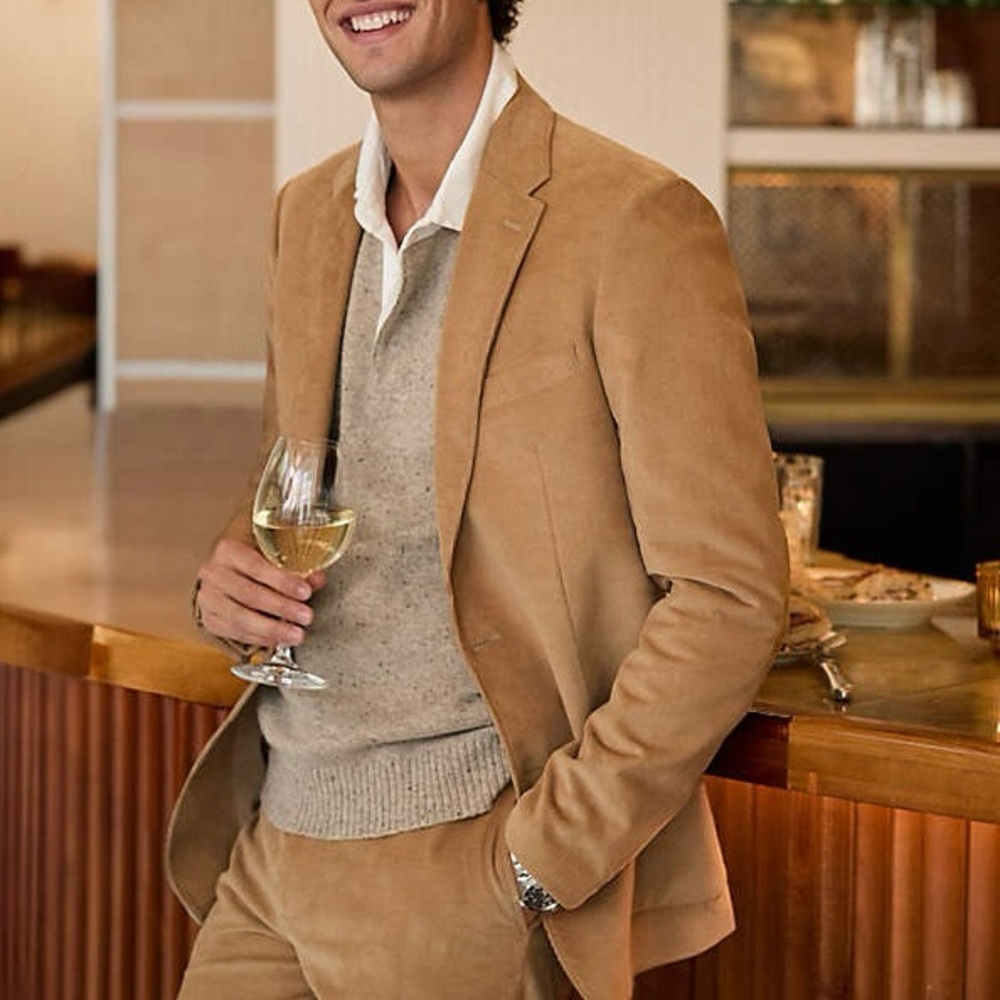 Eddie Bauer Camel Corduroy Coat (Academia Collegiate Grandpa Indie Preppy Retro)